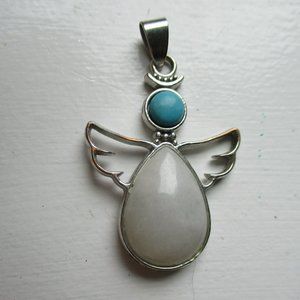 Angel Pendant with Crystal Coating